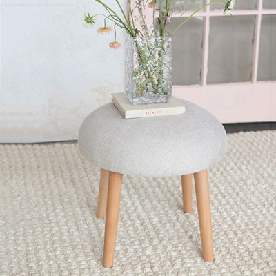 Upholstered Round Modern Accent Stool