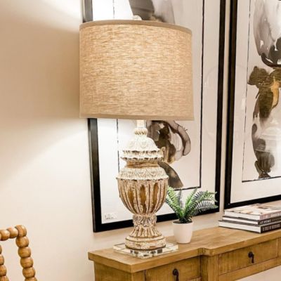Urn Style Table Lamp With Crystal Base