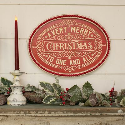Very Merry Christmas Wood Bead Oval Sign