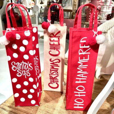Very Merry Holiday Wine Bag Set of 3
