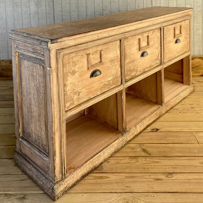 Vintage Bin Drawer Console Table