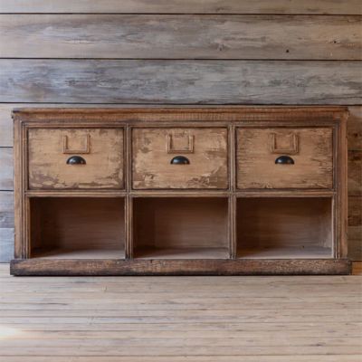 Vintage Bin Drawer Console Table