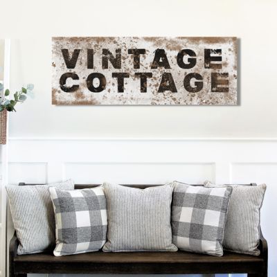Vintage Cottage Canvas Wall Sign