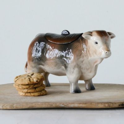Vintage Cow Ceramic Cookie Jar