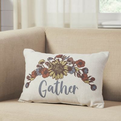 Vintage Floral Design Gather Accent Pillow Set of 2