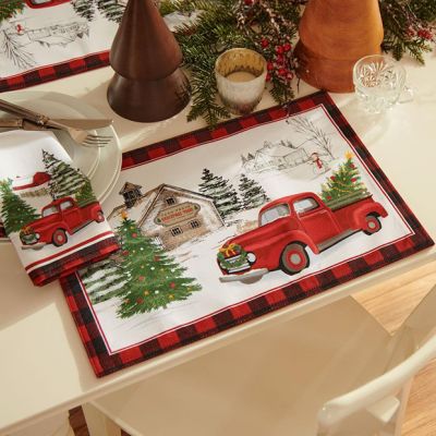 Vintage Holiday Tree Farm Placemat Set of 4