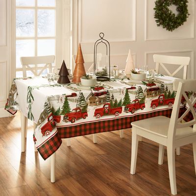 Vintage Holiday Tree Farm Tablecloth