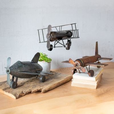 Vintage Inspired Decorative Airplanes Set of 3