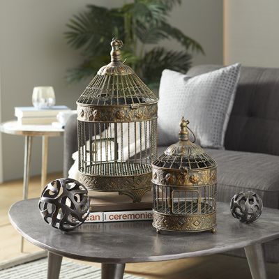 Vintage Inspired Decorative Birdcage Set of 2
