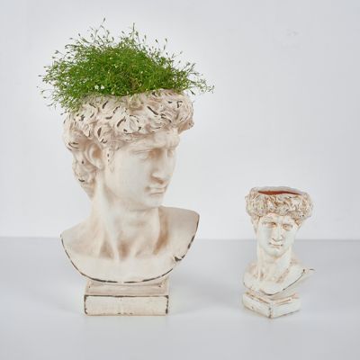  Vintage Inspired Male Bust Planter Vase