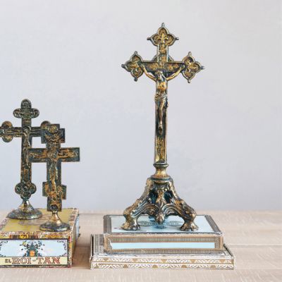 Vintage Inspired Metal Tabletop Cross