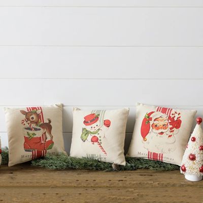 Vintage Inspired Mini Holiday Accent Pillows Set of 3