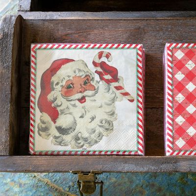 Vintage Inspired Santa Beverage Napkins Bundle