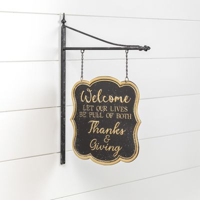 Vintage Inspired Thanks and Giving Bracket Sign