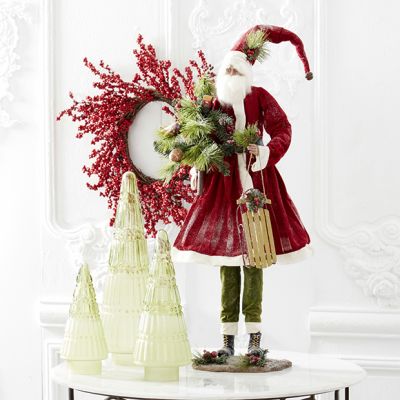 Vintage Inspired Winter Santa Figure
