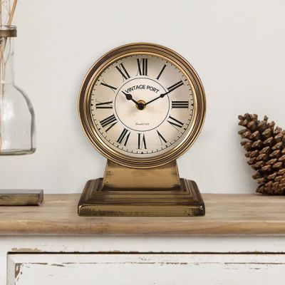 Vintage Port Gold Finish Mantel Clock