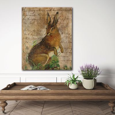 Vintage Rabbit II Canvas Wall Art