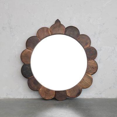 Vintage Reproduction Scallop Framed Wall Mirror