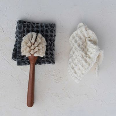 Waffle Weave Dish Cloth With Loop Set of 2