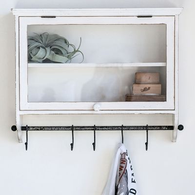 Wall Cabinet With Shelf and Hooks