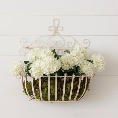 Wall Hanging Rustic Metal Flower Basket