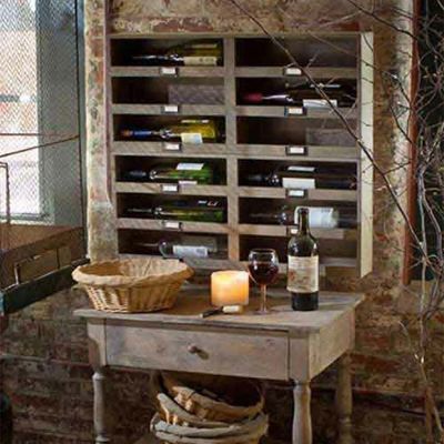 Wall Mount 6 Cubby Wine Holder