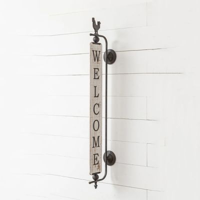 Wall Mount Vertical Farmhouse Welcome Sign
