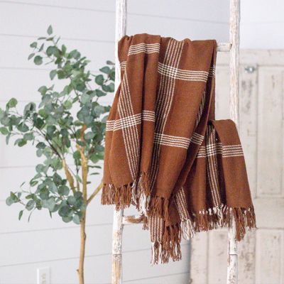Warm Accents Fringed Plaid Throw Blanket