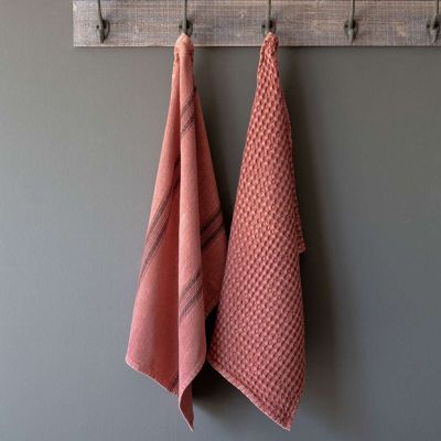 Washed Cotton Farmhouse Dish Towels Set of 2