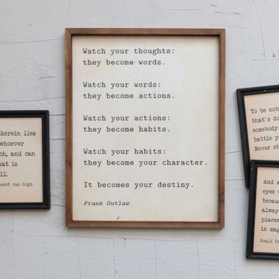 Watch Your Thoughts Wood Framed Wall Art