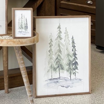 Water Color Pines Framed Wall Art