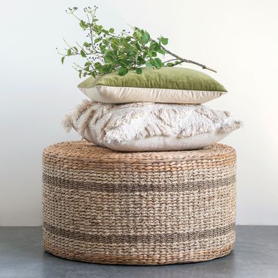 Water Hyacinth and Seagrass Ottoman