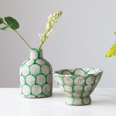Wax Relief Polka Dot Display Accent Bowl Planter