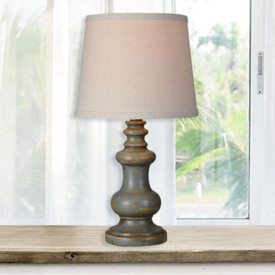 Weathered Base Country Table Lamp Set of 2
