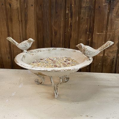 Weathered Metal Bird Bowl