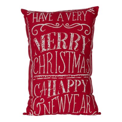 Weathered Script Holiday Throw Pillow
