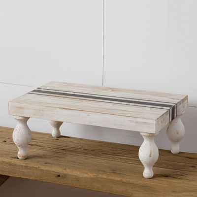 Weathered Wood Striped Table Riser