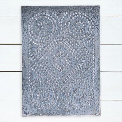 Weathered Zinc Punched Panel Wall Decor