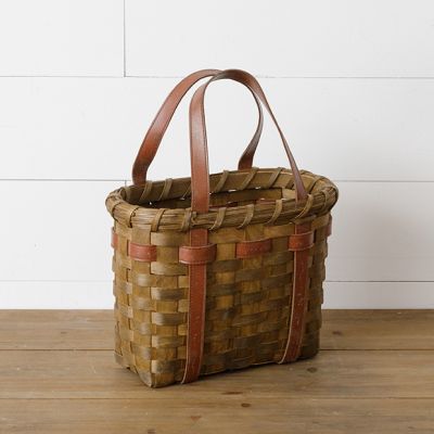 Weaved Wood Bag With Handles