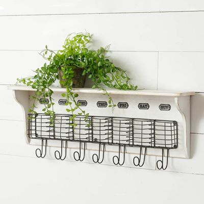 Weekly Wall Organizer With Hooks