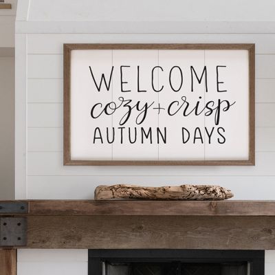 Welcome Cozy And Crisp Autumn Days White Wall Art