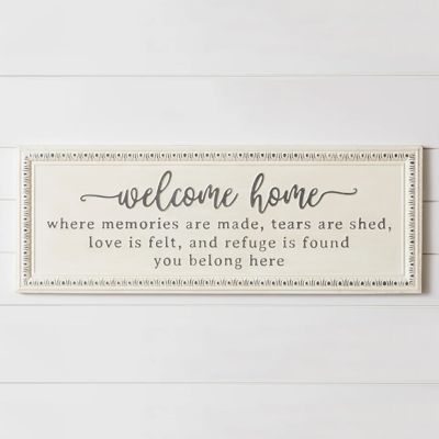 Welcome Home Inspirational Wall Plaque Sign