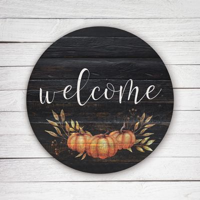Welcome Pumpkin Cutout Sign