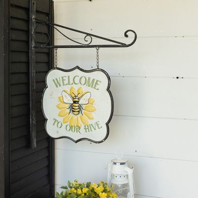 Welcome To Our Hive Hanging Porch Sign