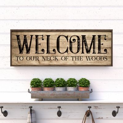 Welcome To Our Neck Of The Woods Brown Wall Art