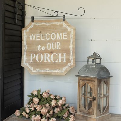 Welcome To Our Porch Hanging Bracket Sign