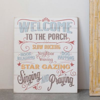 Welcome To The Porch Wood Panel Wall Art
