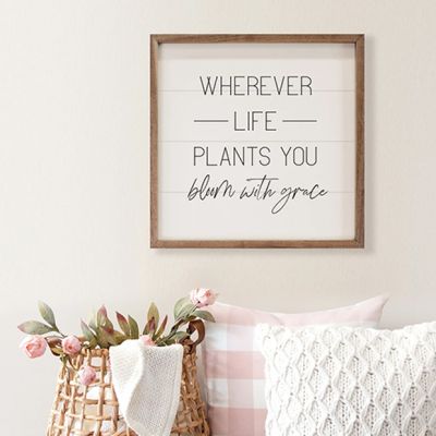 Wherever Life Plants You White Wall Art