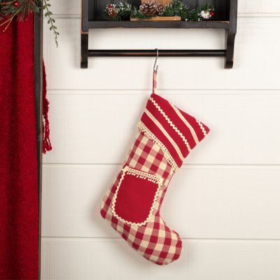 Whimsical Check Stocking With Pocket