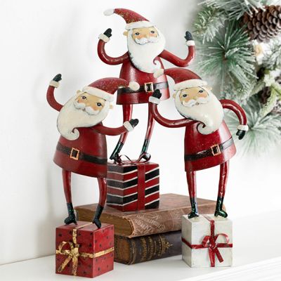 Whimsical Gift Dancing Santa Set of 3